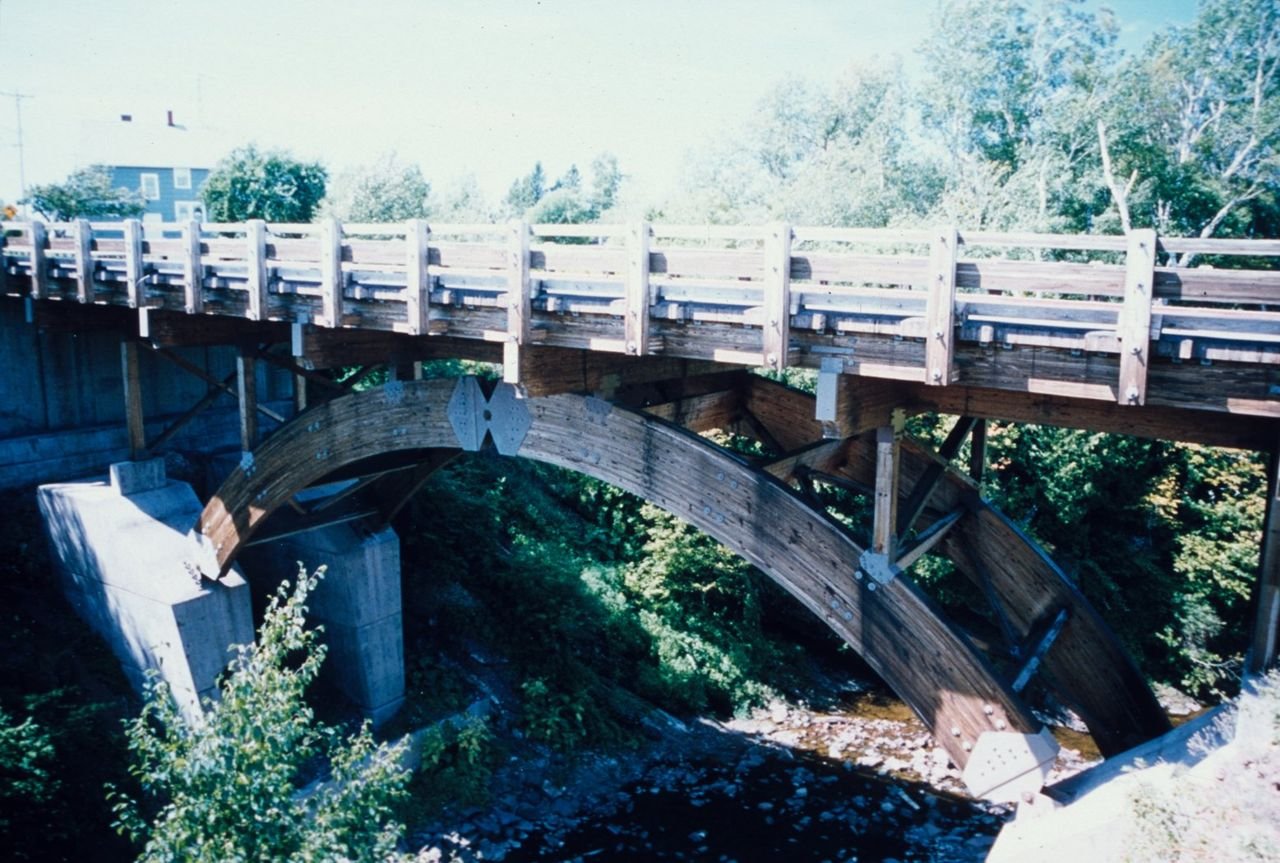 This wooden Bridge spans the Eagle River.