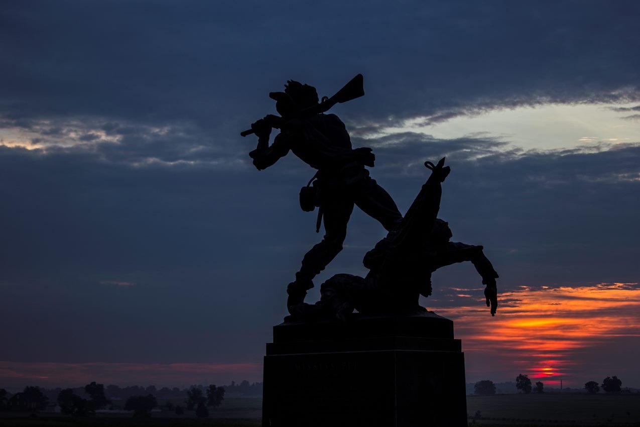 The Mississippi Monument at sunrise