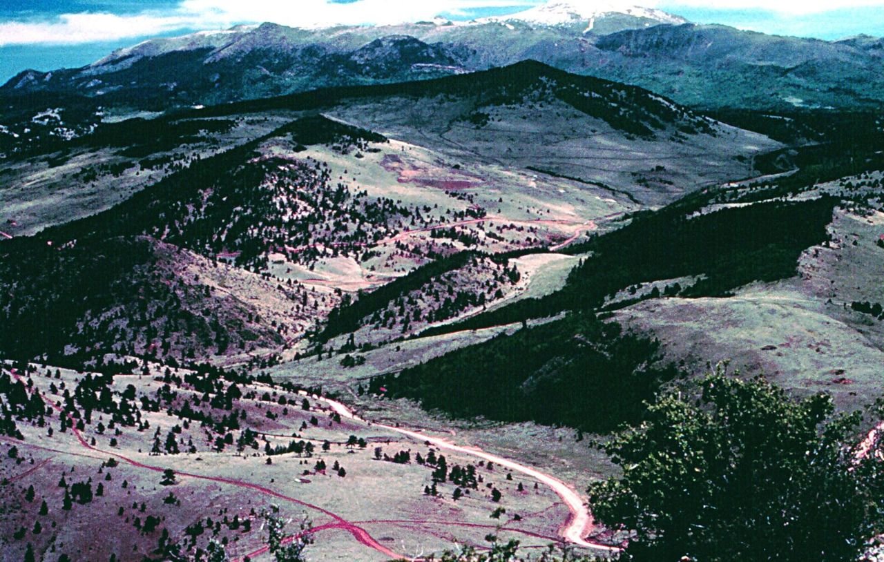 High Park Road traverses scenic mountain parklands that have been cattle ranching country for more than 150 years. High Park Road offers impressive views of the surrounding mountain ranges and Pikes Peak.
